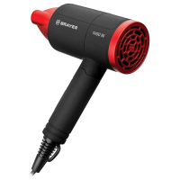 Фен BRAYER BR3040RD, 1400 Вт, 2 скорости, 1 температурный режим, складная ручка, черный/красный (456105)