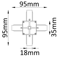 Соединитель X-образный для однофазного шинопровода CLT 0.211 Crystal Lux CLT 0.211 04 WH