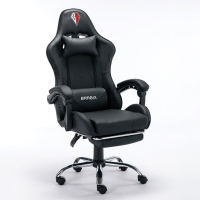 Кресло компьютерное BRABIX "Dexter GM-135", подножка, две подушки, экокожа, черное, 532800 (532800)
