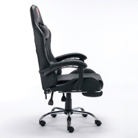 Кресло компьютерное BRABIX "Dexter GM-135", подножка, две подушки, экокожа, черное, 532800 (532800)