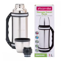Термос 1000ml. из нержавеющей стали с ручкой и ремешком Kamille 2090