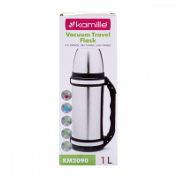 Термос 1000ml. из нержавеющей стали с ручкой и ремешком Kamille 2090
