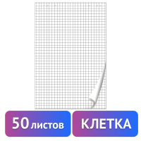 Блокнот для флипчарта BRAUBERG, 50 листов, клетка, 67,5х98 см, 80 г/м2, 128647 (128647)