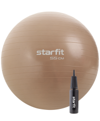 Фитбол GB-109 антивзрыв, 900 гр, с ручным насосом, персиковый, 55 см Starfit ЦБ-00002289