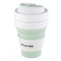 Термокружка 350ml из силикона с пластиковой вставкой Kamille 2034 Цвет вставок: розовый, синий, ментол.