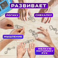 Головоломки металлические ЗОЛОТАЯ СКАЗКА (уровень сложности "ЭКСПЕРТ"), набор 6 штук, 662089 (662089)