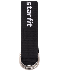 Ремень для йоги YB-100 183 см, хлопок, черный Starfit ЦБ-00001674