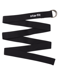 Ремень для йоги YB-100 183 см, хлопок, черный Starfit ЦБ-00001674