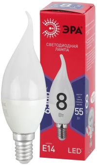 Лампа светодиодная ЭРА E14 8W 6500K матовая BXS-8W-865-E14 R Б0045345