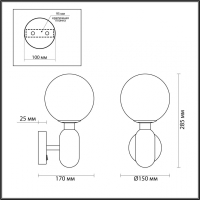 Бра со светодиодной лампочкой G9, комплект от Lustrof. №304021-647441
