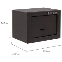 Сейф мебельный BRABIX "SF-140KL", 140х195х140 мм, ключевой замок, черный, 291140, S103BR210114 (291140)