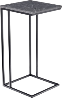 Придиванный столик Loft 35x35см, серый мрамор с чёрными ножками Bradex Home RF 0355
