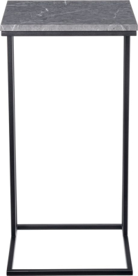 Придиванный столик Loft 35x35см, серый мрамор с чёрными ножками Bradex Home RF 0355