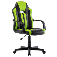 Кресло компьютерное BRABIX "Stripe GM-202", экокожа, черное/зеленое, 532511 (532511)