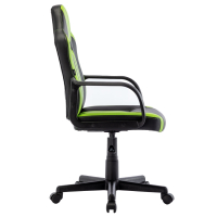 Кресло компьютерное BRABIX "Stripe GM-202", экокожа, черное/зеленое, 532511 (532511)