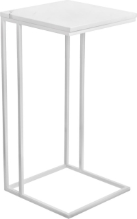 Придиванный столик Loft 35x35см, белый мрамор с белыми ножками Bradex Home RF 0356
