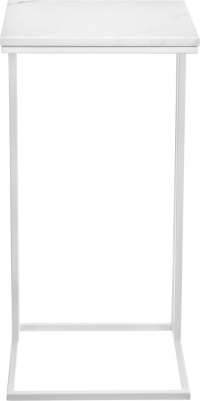 Придиванный столик Loft 35x35см, белый мрамор с белыми ножками Bradex Home RF 0356
