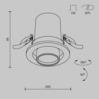 Встраиваемый светодиодный спот Maytoni Technicall Hidden DL045-01-10W3K-W