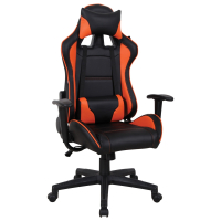 Кресло компьютерное BRABIX "GT Racer GM-100", две подушки, экокожа, черное/оранжевое, 531925 (531925)