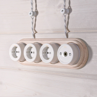 Ретро кабель витой 2х1,5 (белый) Werkel 50 м W6452501