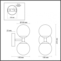 Бра Odeon Light Lolla Midcent 6625/6WL