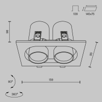 Встраиваемый светодиодный спот Maytoni Technicall Hidden DL045-02-10W3K-B