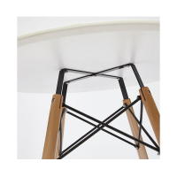 Стол обеденный BRABIX "Eames T-01", круглый диаметр 80 см, опоры дерево, пластик белый, 532633 (532633)