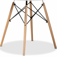 Стол обеденный BRABIX "Eames T-01", круглый диаметр 80 см, опоры дерево, пластик белый, 532633 (532633)