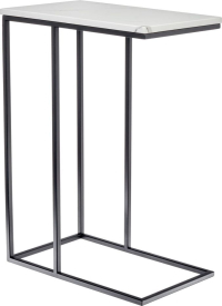 Придиванный столик Loft 50x30см, белый мрамор с черными ножками Bradex Home RF 0358