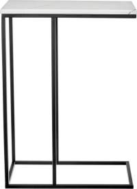 Придиванный столик Loft 50x30см, белый мрамор с черными ножками Bradex Home RF 0358