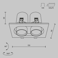 Встраиваемый светодиодный спот Maytoni Technicall Hidden DL045-02-10W3K-W