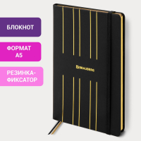 Блокнот А5 (135х205 мм), BRAUBERG "TOUCH", под кожу, 80 л., линия, черный, 113409 (113409)