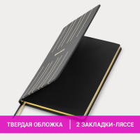 Блокнот А5 (135х205 мм), BRAUBERG "TOUCH", под кожу, 80 л., линия, черный, 113409 (113409)