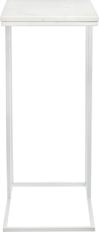 Придиванный столик Loft 50x30см, белый мрамор с белыми ножками Bradex Home RF 0359