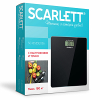 Весы напольные SCARLETT SC-BS33E036, электронные, вес до 180 кг, квадратные, стекло, черные (455870)