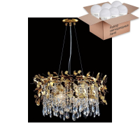 Подвесная люстра Crystal Lux с лампочками Romeo SP6 Gold D600+Lamps E14 P45