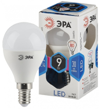Лампа светодиодная ЭРА E14 9W 4000K матовая LED P45-9W-840-E14 Б0029042