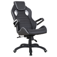 Кресло компьютерное BRABIX "Techno Pro GM-003", экокожа, черное/серое, вставки серые, 531814 (531814)