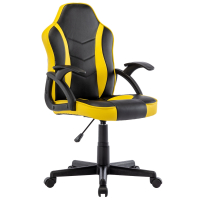 Кресло компьютерное BRABIX "Shark GM-203", экокожа, черное/желтое, 532514 (532514)
