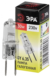 Лампа галогенная ЭРА GY6.35 50W 2700K прозрачная GY6.35-JCD-50W-230V C0027374