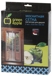 Москитная сетка на дверь магнитная 2 шт., 210 см x 50 см Green apple GBN007 (Б0032054)