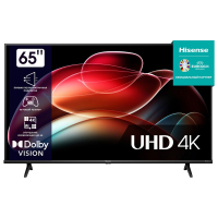 Телевизор HISENSE 65A6K, 65" (164 см), 3840x2160, 4K, 16:9, SmartTV, Wi-Fi, черный (456768)