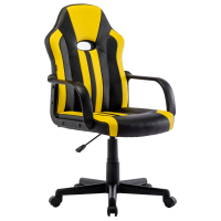 Кресло компьютерное BRABIX "Stripe GM-202", экокожа, черное/желтое, 532510 (532510)