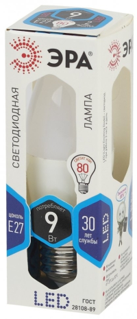 Лампа светодиодная ЭРА E27 9W 4000K матовая LED B35-9W-840-E27 Б0027972