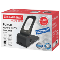 Дырокол металлический МОЩНЫЙ BRAUBERG "Heavy duty", до 100 листов, черный, 226869 (226869)