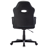 Кресло компьютерное BRABIX "Stripe GM-202", экокожа, черное/голубое, 532509 (532509)