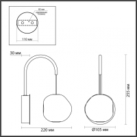 Бра Odeon Light Jemstone L-Vision ODL25 5084/5WL