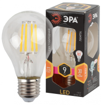 Лампа светодиодная филаментная ЭРА E27 9W 2700K прозрачная F-LED A60-9W-827-E27 Б0043433