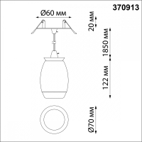 Подвесной светильник с лампочкой Novotech Gem 370913+Lamps Gu10